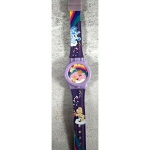Care Bears LCD Watch. CB034 Rainbow Band And Face. New Battery 32mm VTG
